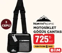 NORTH PACİFİC MOTOSİKLET GÖĞÜS ÇANTASI 3 CEPLİ